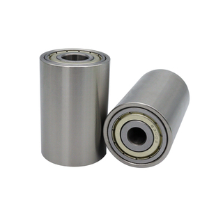 不锈钢滚筒输送带滚轮无动力托辊流水线滚筒双轴承铁轮可定制辊轴