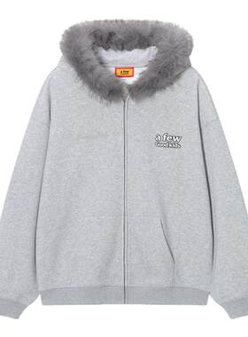 AFGK25SS美式毛领连帽开衫卫衣