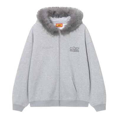 AFGK25SS美式毛领连帽开衫卫衣