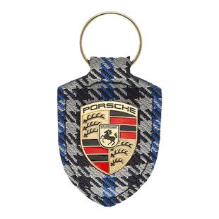 【官方正品】Porsche 保时捷 千鸟格纹盾徽钥匙圈 钥匙扣钥匙链