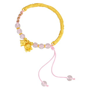 水贝银饰官方旗舰店S925纯银铃兰花半镯手绳水晶手链礼物送女友