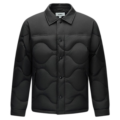 森马拼接三防外套衬衫式羽绒服男