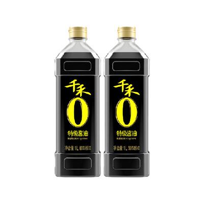 千禾0添加特级生抽酱油1L×2瓶