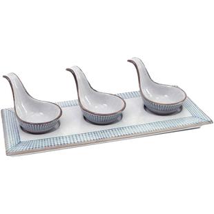 三分烧创意个性异形日式陶瓷调味碟调料多格碟碗三格碟蘸料小料碟