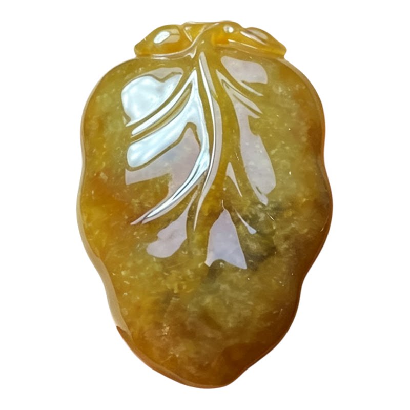 翠贵人冰糯种黄翡厚装金枝玉叶吊