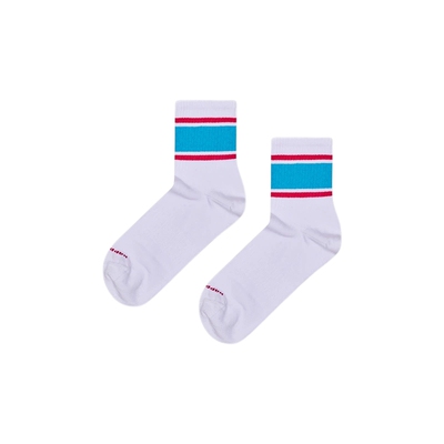 【春秋款】Happy Socks潮牌时尚经典简约袜子男女生白色中筒袜