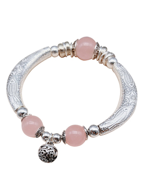 幸运石天然粉水晶原创设计小众女