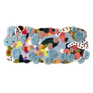 毯仓艺术地毯卧室不规则苔藓床边毯客厅阳台衣帽间改造地垫可机洗