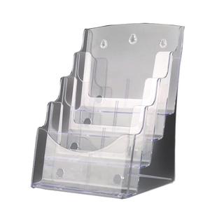 A4桌面透明资料架展示架彩页宣传A5单页架4层挂墙亚克力多层彩票盒A6刮刮乐杂志报刊架陈列书架置物收纳盒