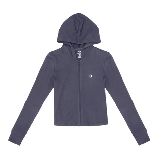 匡威女外套春季新品修身绣花logo连帽简约休闲拉链卫衣WCJ428-GDA