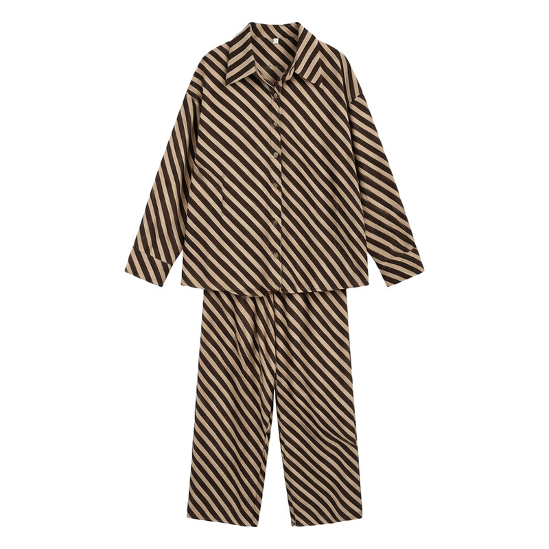 七夕节送女友条纹真丝睡衣带胸垫