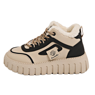 踩屎感加绒加棉运动鞋女款冬季2025年新款加厚保暖高帮大棉鞋防滑