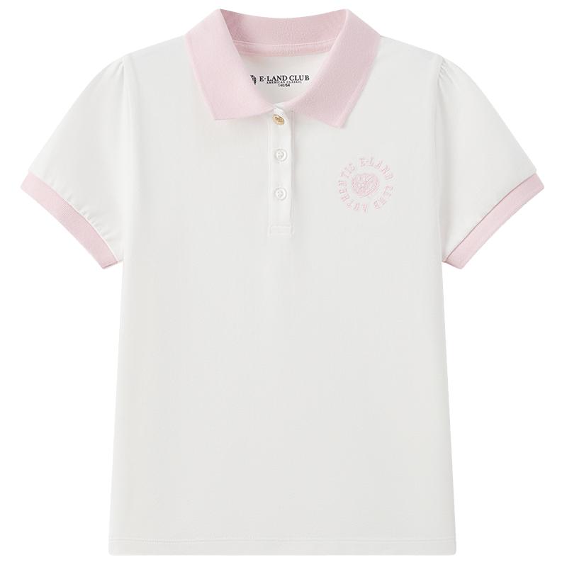 elandkids女童刺绣POLO衫