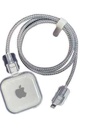 适用40W苹果17promax充电器保护套透明20WiPhone16充电线保护绳15数据线保护扣防折断14快充保护壳硅胶简约