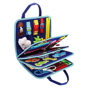 儿童蒙氏早教益智拉链玩具宝宝忙碌板书婴儿学习精细动作训练教具