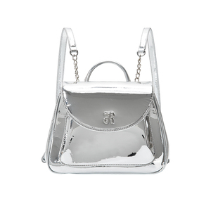 ANGELSKY双肩包女旅游轻便原创设计感新款背包小众链条银色包包