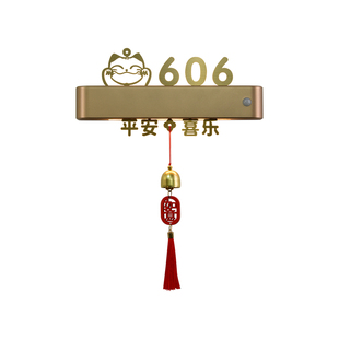 新款升级不锈钢水晶字充电感应灯发光门牌家用入户门磁吸LED灯牌