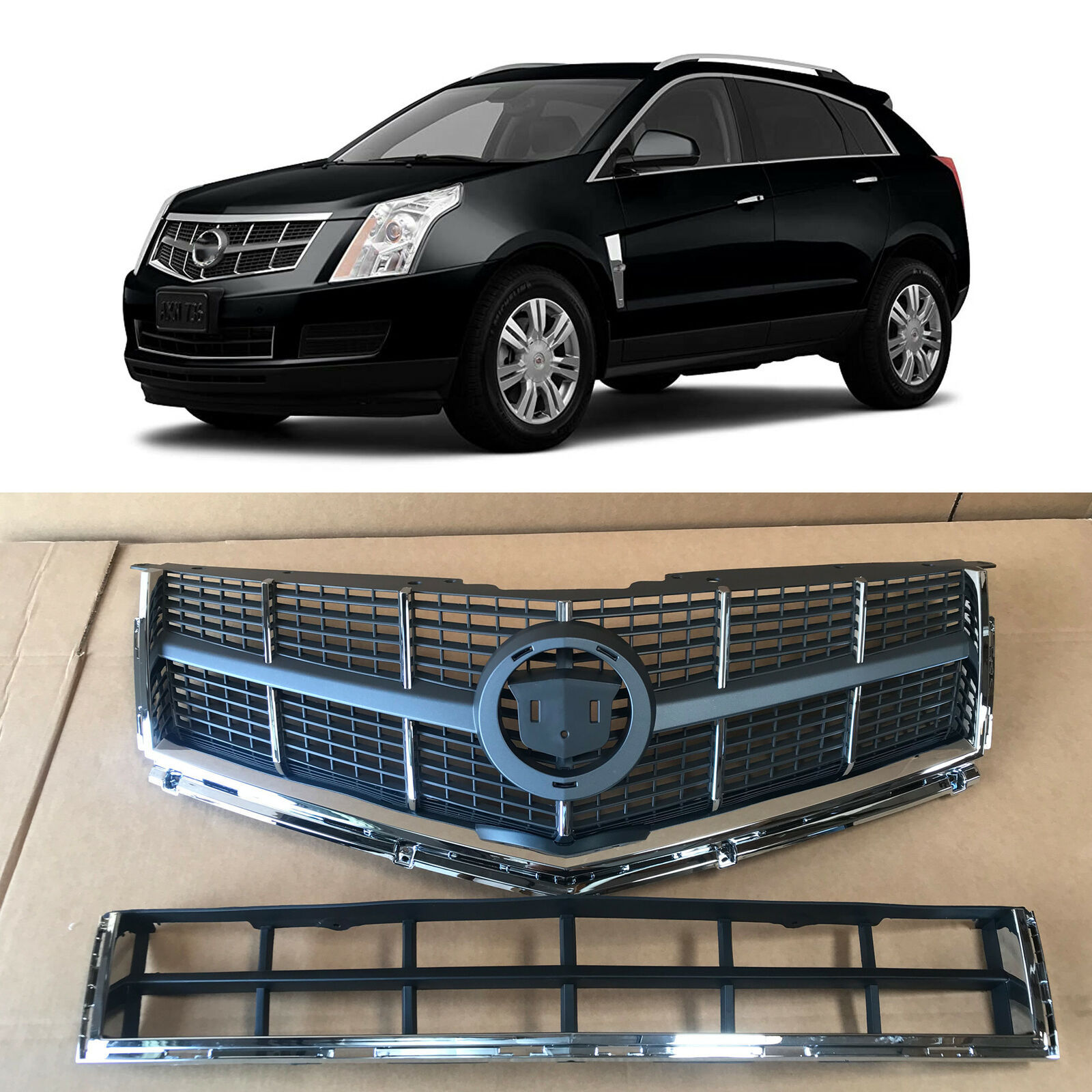 适用凯迪拉克srx09-12款中网进气隔栅front bumper upper grille 汽车零部件/养护/美容/维保 中网 原图主图