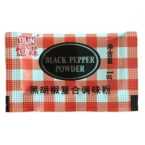 忆霖黑胡椒粉1g*1000小包独立包装汉堡炸鸡烧烤黑胡椒复合调味粉