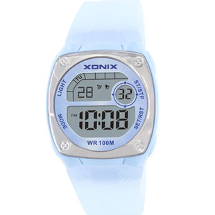 XONIX电子表男女学生多功能夜光带闹铃秒表正品防水游泳LED手表ET