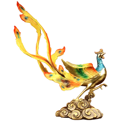 满堂吉铜凤凰摆件客厅吉祥物礼品