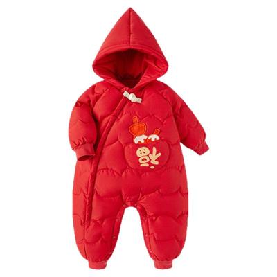 婴儿连体羽绒服加厚保暖