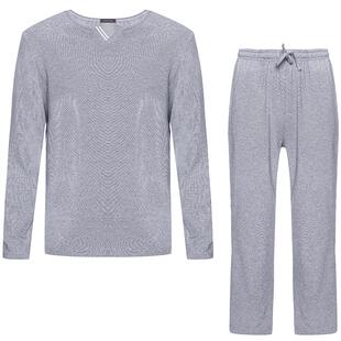 爱慕先生薰衣草睡眠家居睡衣男秋冬抗菌长袖长裤家居套装NS43J481