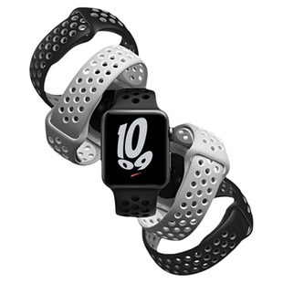 匠戴适用ApplewatchS11苹果s10手表iwatch9表带8运动7官方同款6新款ultra硅胶3镂空男原装SE耐用运动腕带夏季