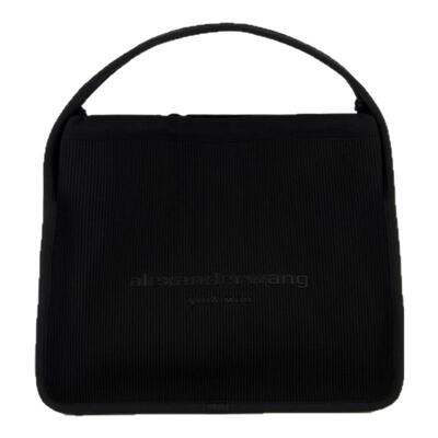 亚历山大王 Alexander Wang Ryan Large黑色织网布大号手提单肩包