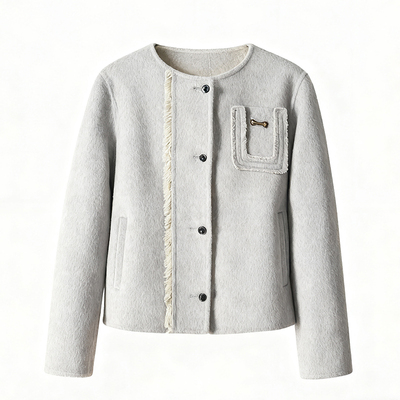 显气质小个子专属高端羊毛呢上衣