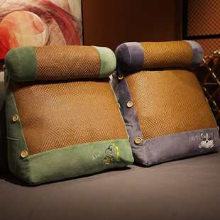 夏季 三角形床头靠垫卧室大靠枕沙发抱枕宿舍床上凉席靠背垫可拆洗