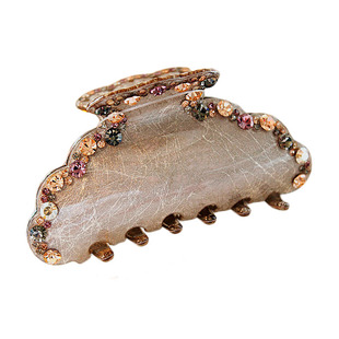 韩国冬季新款醋酸板发饰 奥登水晶大号盘发抓夹马尾夹亚克力头饰