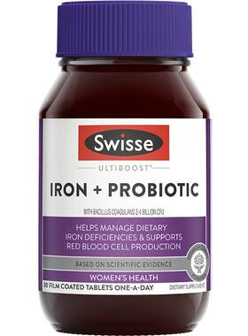 Swisse斯维诗铁益生菌片女性补铁补气血30粒强自护焕活好气色