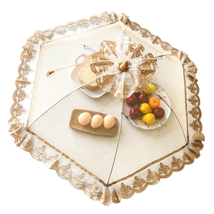 家用饭菜罩大号防苍蝇罩折叠夏天透气剩菜食物防尘餐桌罩遮菜盖伞