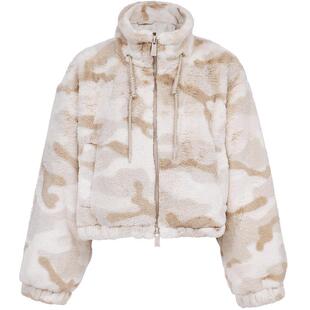 【ONLY奥莱】春季可调节抽绳下摆个性迷彩宽松短款毛绒棉服外套女