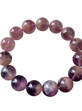 天然冰透粉兔毛手链情侣饰品礼物