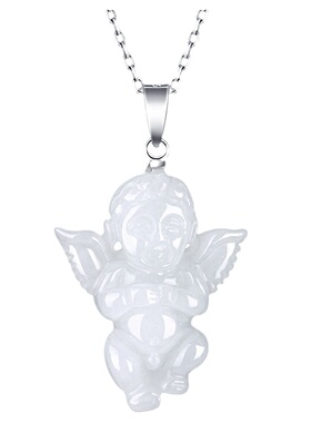 天然翡翠天使宝宝吊坠挂件饰品