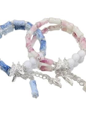 竹节墨染蝴蝶新中式手链女竹玉