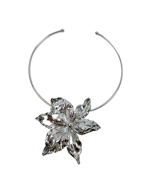 液态金属花朵开口项圈