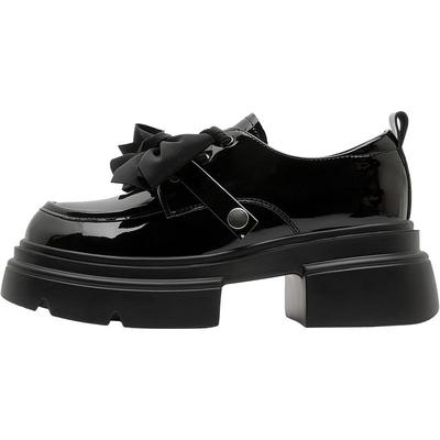 达芙妮厚底乐福鞋秋冬单鞋小皮鞋