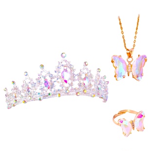 儿童皇冠宝宝头饰王冠水晶女童公主发卡发箍小孩黄冠头箍女孩发饰