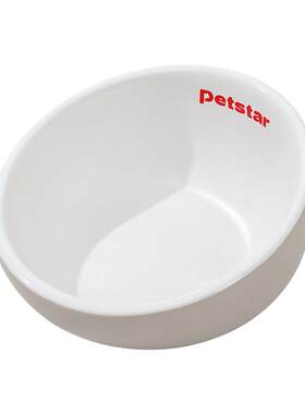 【petstar_斜口陶瓷猫碗】猫粮碗猫咪喝水碗保护颈椎防打翻宠物碗