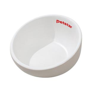 【petstar_斜口陶瓷猫碗】猫粮碗猫咪喝水碗保护颈椎防打翻宠物碗