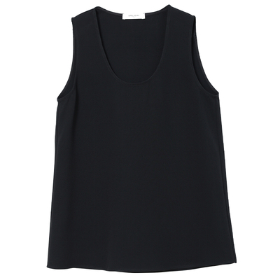 Carolingian/ R0W简约！日本进口醋酸U领无袖背心 松弛气质上衣