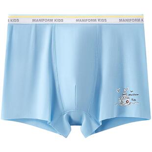曼妮芬舒适莫代尔儿童内裤男孩男童底裤印花短裤大童无痕裁