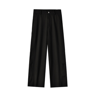 lemanism卡其色直筒工装裤男款2025春秋情侣款潮牌纯棉休闲长裤子