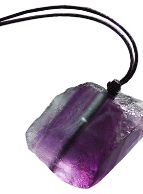 蛇眼紫萤石项链原石紫色水晶吊坠
