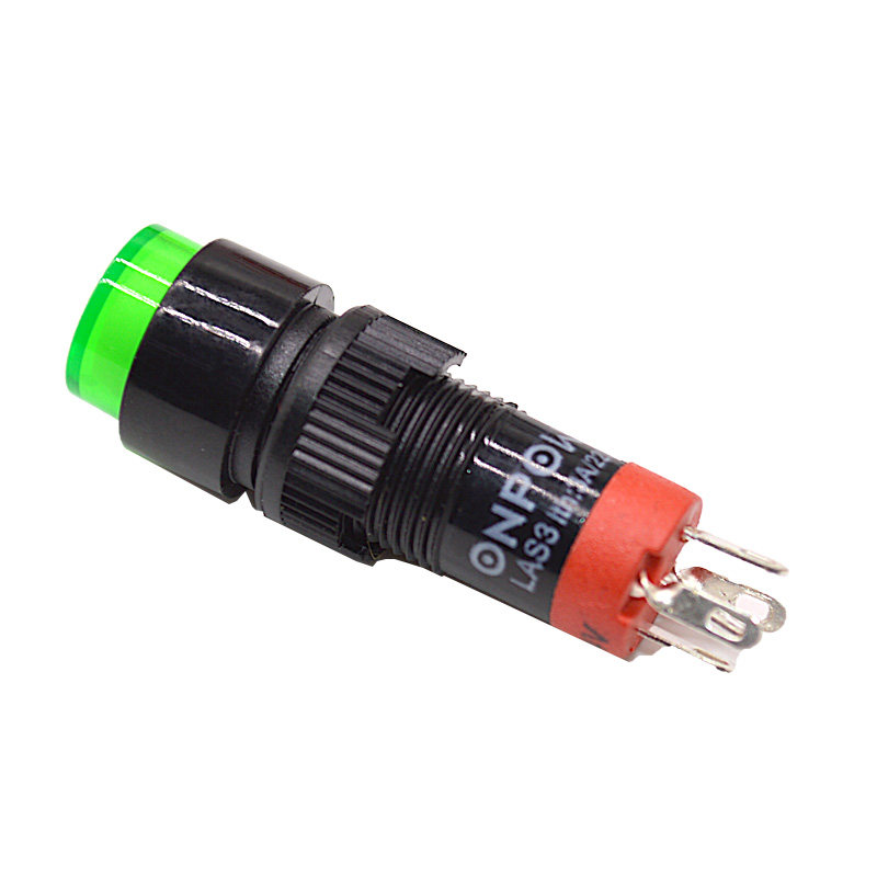 红波ONPOW圆形按钮自锁复位开关LAS3 安装孔10MM 6V12V 24V