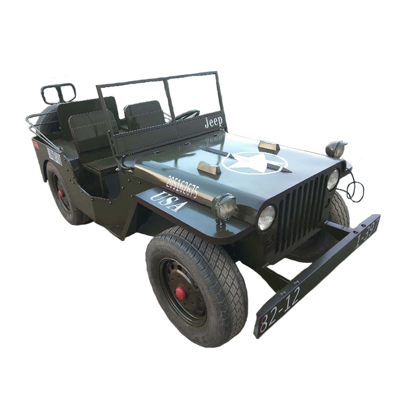 定制复古铁艺威利斯吉普车模型摆件商场仿真大型军车汽车吧台装饰