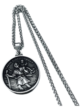 欧美风嘻哈街头潮男钛钢复古项链